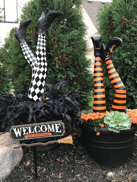 Get in the Halloween Spirit with Witch Leg Garden Stakes